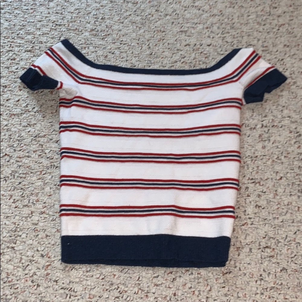 Striped Knit Off The Shoulder American Eagle Top
